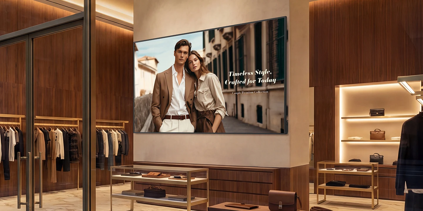 LG 110UH5Q — 110-inch signage in a commercial setting