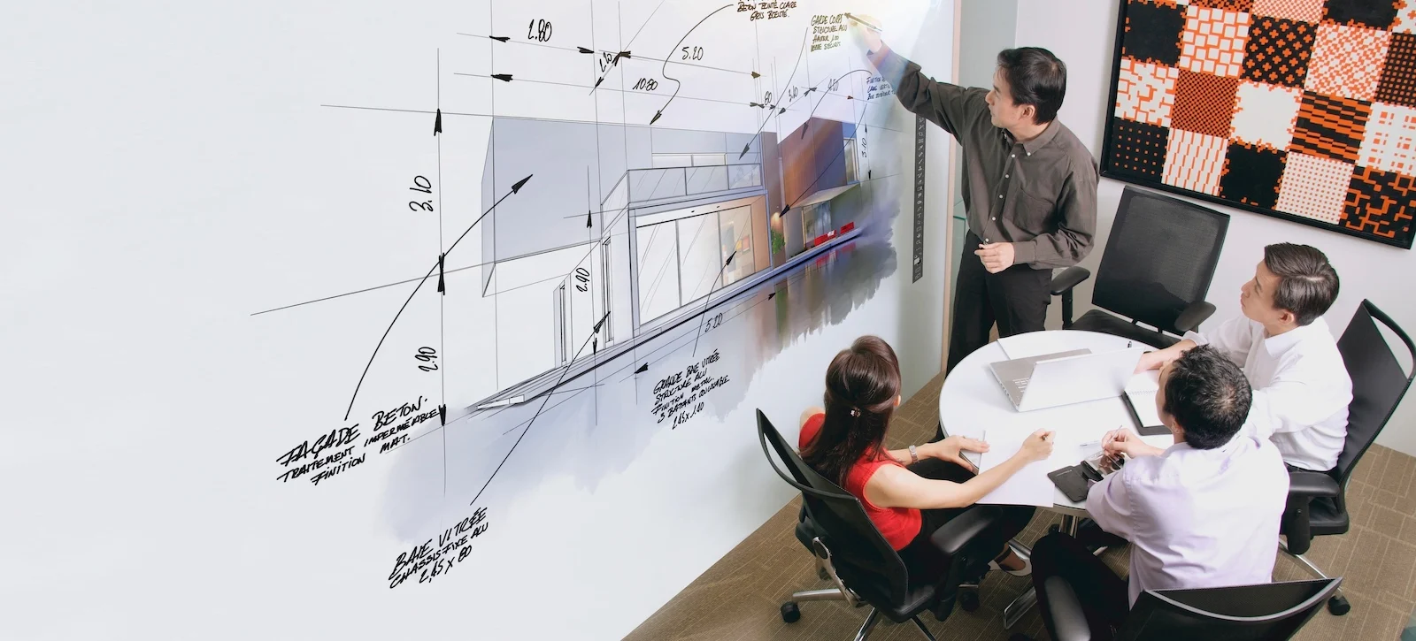 Epson EB-770Fi — People interacting with projected content on a wall.