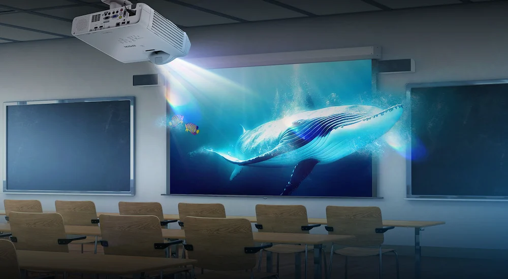 Epson EB-L210SW — Illustrative projected content in a meeting space.
